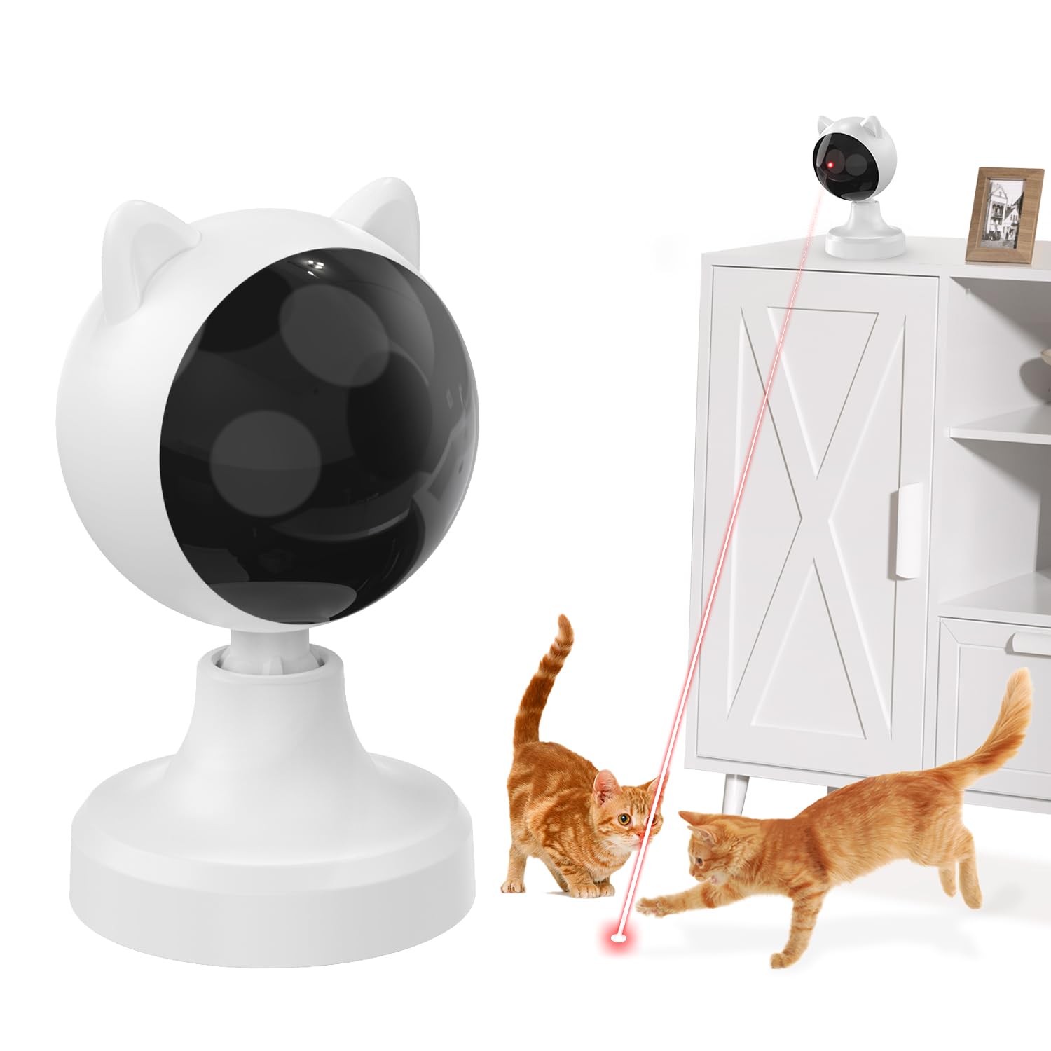 自動猫おもちゃ LEDライト ポインター 光るおもちゃ 充電式 人気 電動 猫玩…