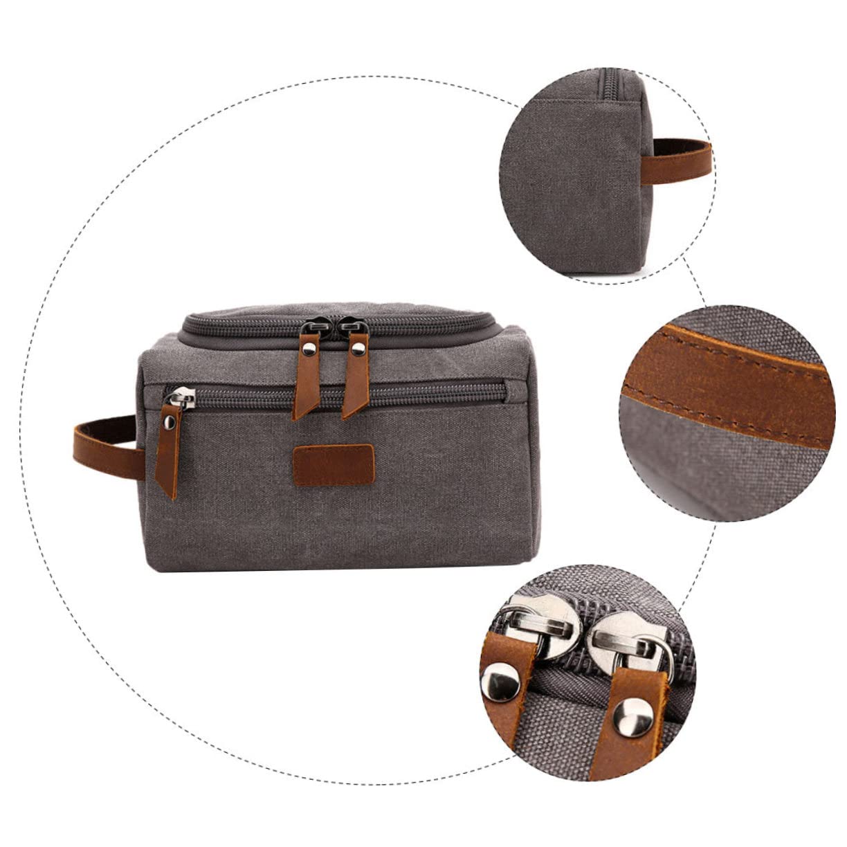 PACKOVE 1pezzi Borsa Da Toeletta Da Viaggio Portatile e Resistente Scomparto Principale Per Shampoo e Dentifricio Tasca Nascosta Cerniera Per Piccoli Oggetti e Tasca Frontale Cerniera Per