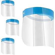 Salon World Safety Face Shields - Ультрачистые защитные полнолицевые щиты для защиты глаз, носа и рта - противотуманный ПЭТ-пластик, Эластичная повязка на голову - защитная крышка от брызг санатории (упаковка 4)