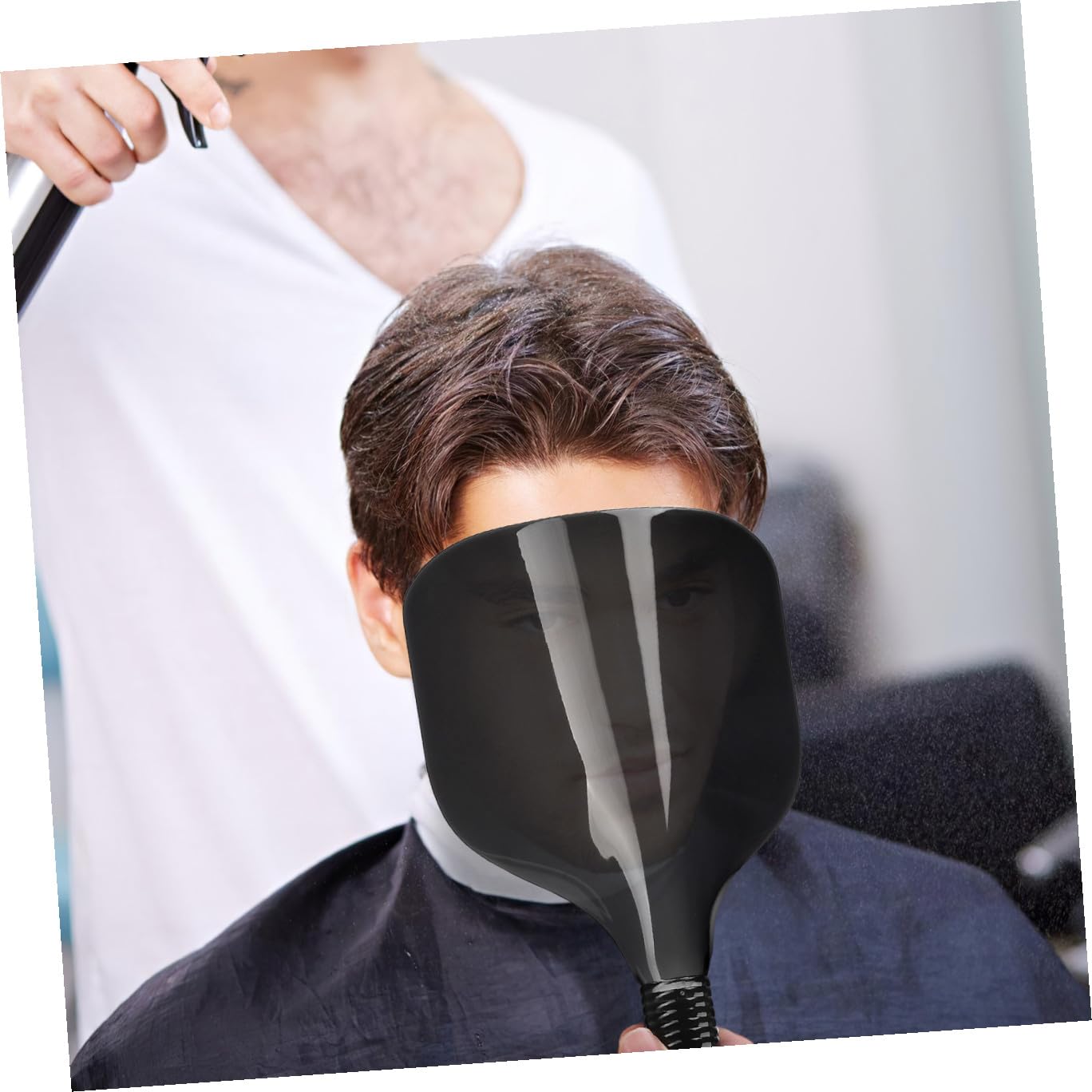 FOMIYES Friseur Gesicht Abdeckung 5st Haarmaske Hair Mask Hair Film Schwarz Maske Friseurbedarf Haarstyling-gerät Trimmer Haarspray-abdeckung Haarspray-gesichtsmaske Für Den Salon Plastik Black