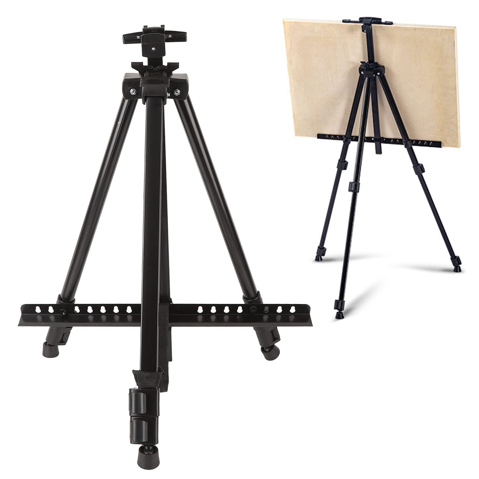 Caballete portátil para pintura artística con bolsa de almacenamiento, soporte telescópico, trípode plegable ajustable Ferroalloy para pintar bocetos, exposiciones de obras