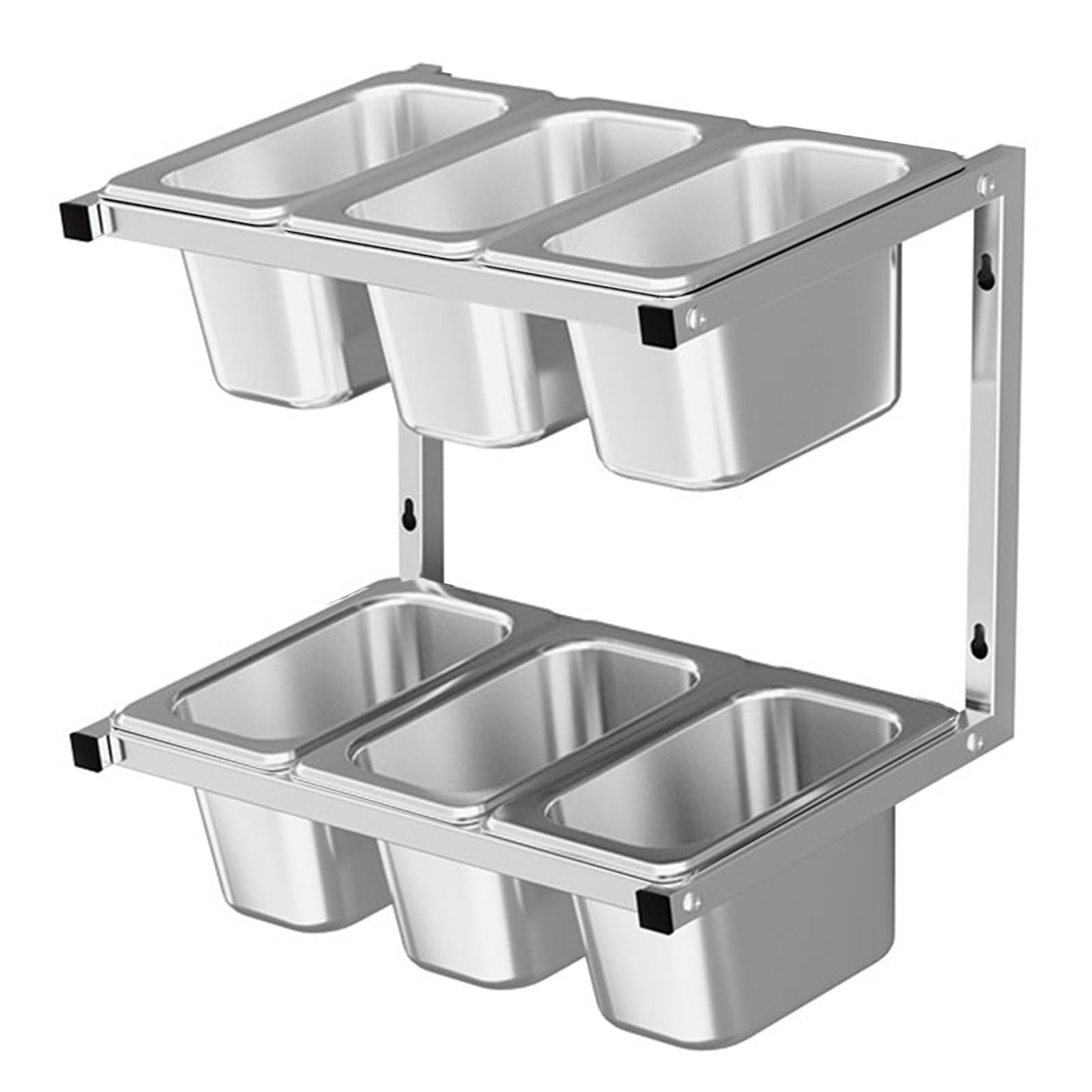 Stainless Steel Spice Rack Set, Wall-Mounted Commercial Condiment