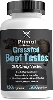 Primal Being Grassfed Beef Testes Capsules – Nutrient-Dense Beef Organ Supplement for Men, New Zealand Sourced, 120 Capsules