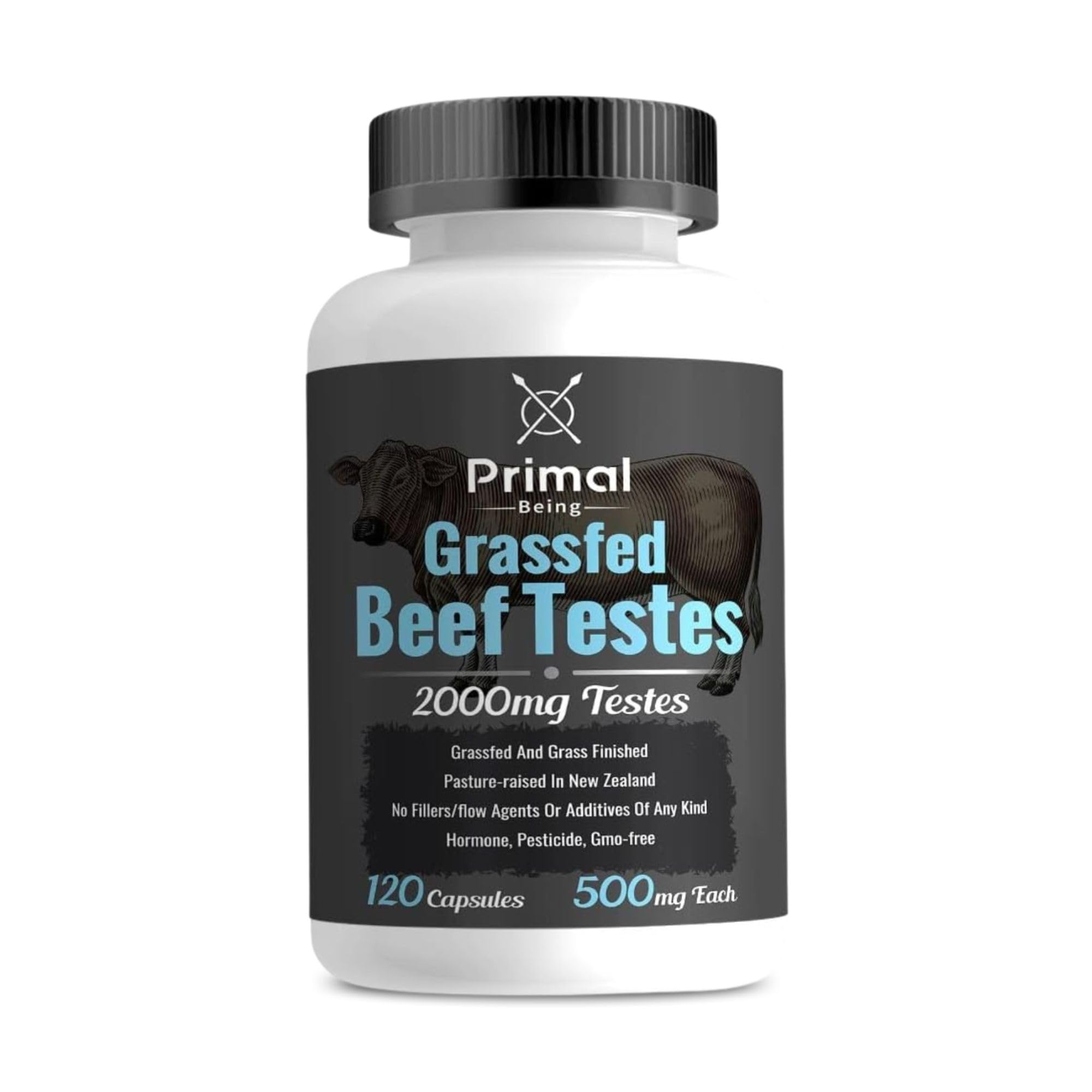 Grassfed Beef Testes Capsules – Nutrient-Dense Beef Organ Supplement for Men, New Zealand Sourced, 120 Capsules