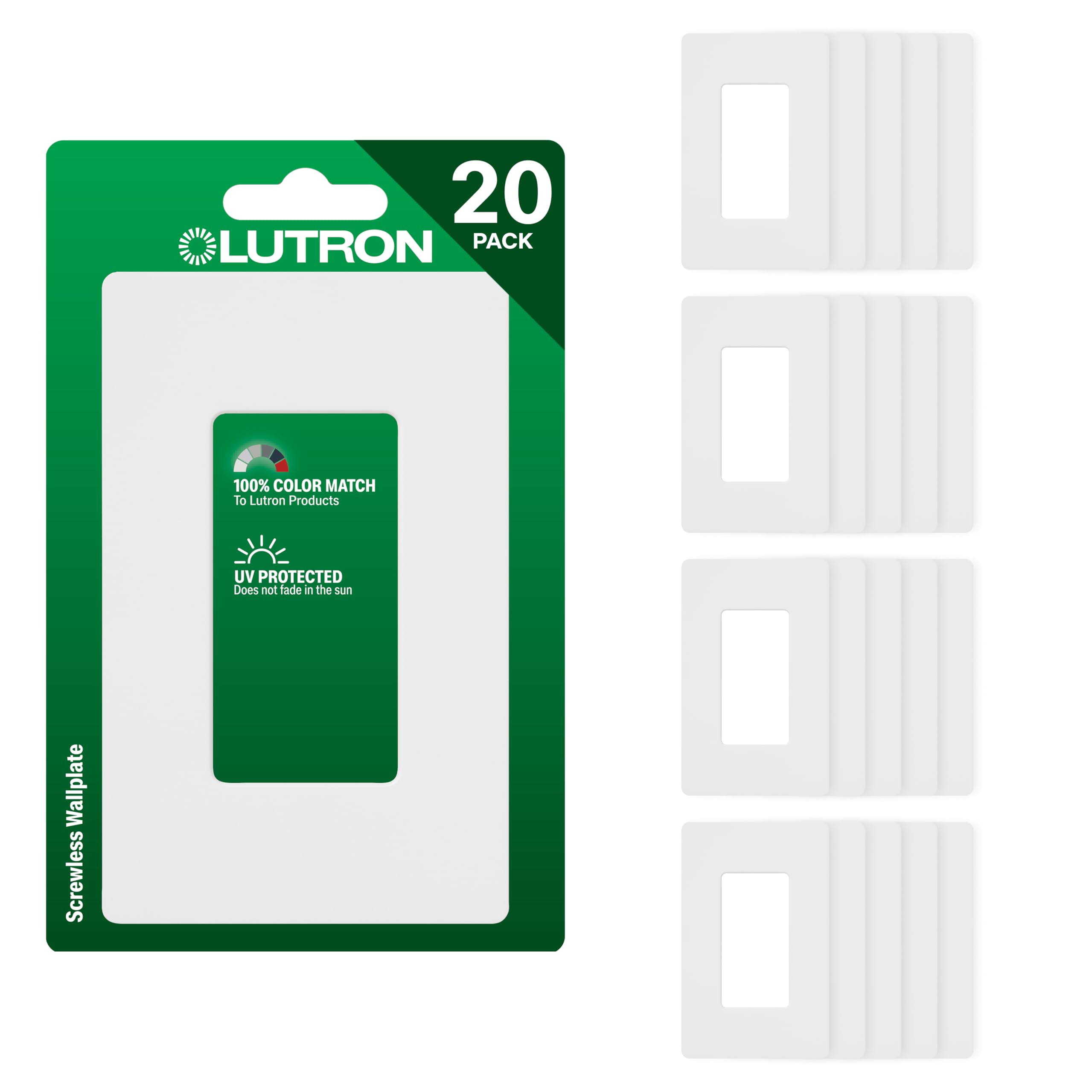 Lutron Claro Light Switch Cover Plate, 1 Gang Wallplate, Gloss