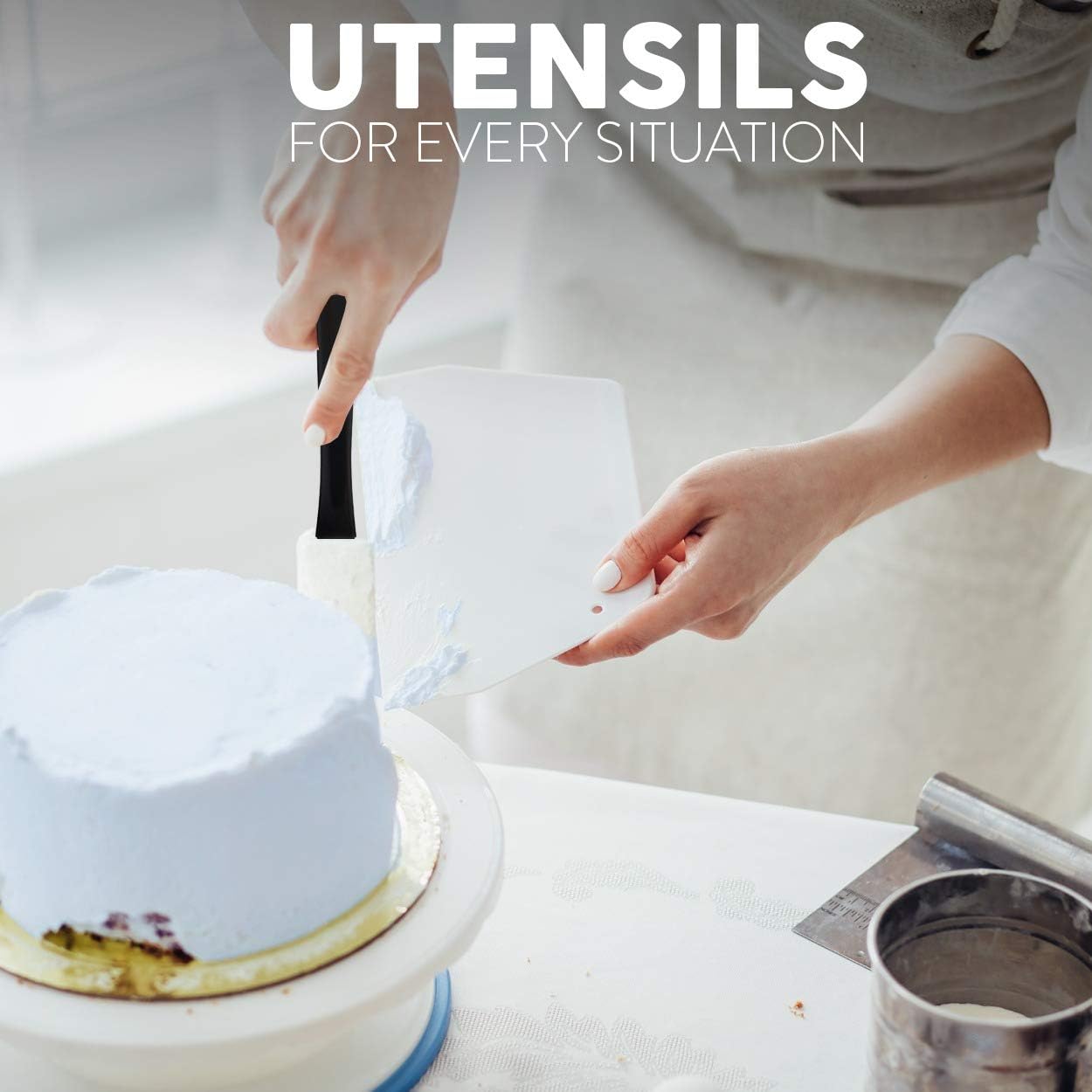 Silicone Spatula Set, 17 Piece Baking Utensils, Nylon and Stainless Steel, Non Stick and Heat Resistant Bakeware set New Baker's Gadget Tools Collection: Home & Kitchen