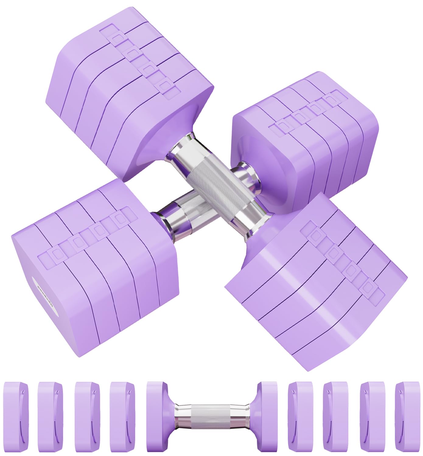 15LB 20LB 40LB 50LB Adjustable Dumbbell Set Free Weights Dumbbells Set for Women Men Hand Weights Sets Adjust Dumbbell Weight Sets for Home Gym