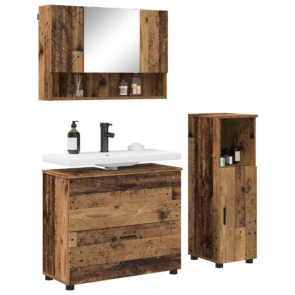 Juego de muebles de baño 3 piezas montado en la pared lavabo