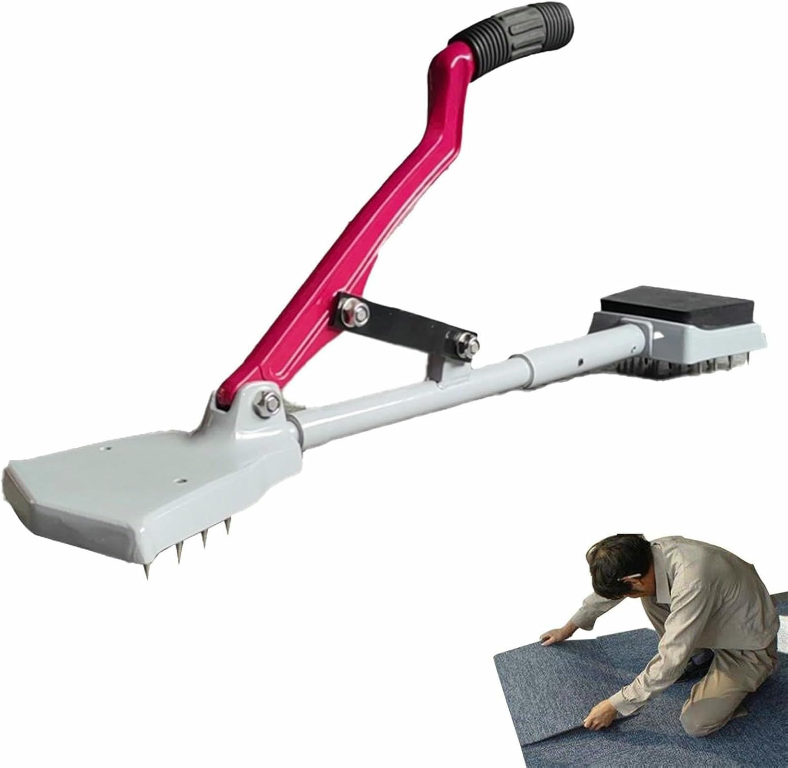 Tendeur de tapis sans genoux en acier et aluminium avec 8 réglages