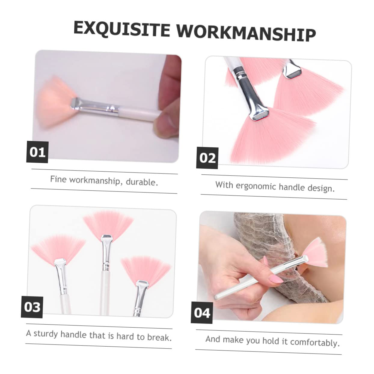 FRCOLOR 24pezzi Pennelli Da Trucco Per Viso Con Manico Lungo Spazzole Morbido Per Fondotinta e Polvere Strumenti Di Bellezza Per Donne e Ragazze Applicazione Facile e Confortevole