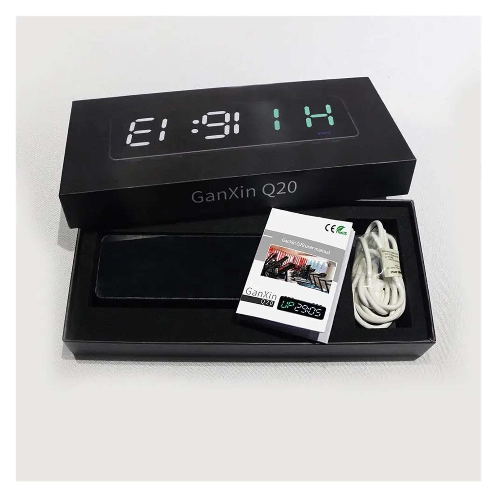 Cronómetro con Temporizador de Gimnasio Control Bluetooth 1 Pulgada batería for, Reloj intervalos Entrenamiento físico(GanxinQ20W(WG))