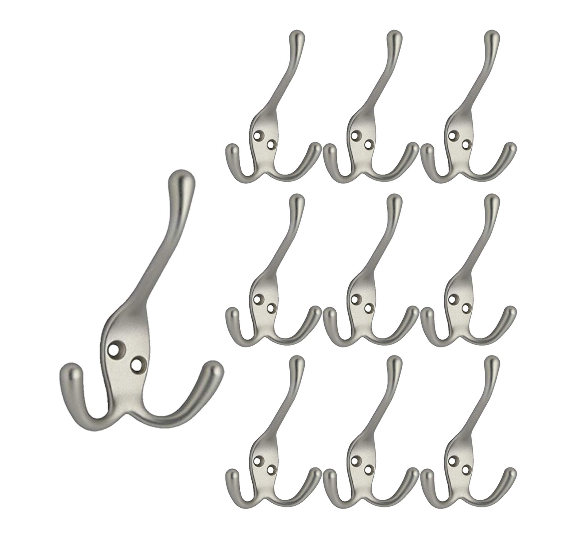 Crochets à trois griffes QCAA en zinc nickel satiné 10,2 cm pour entrée