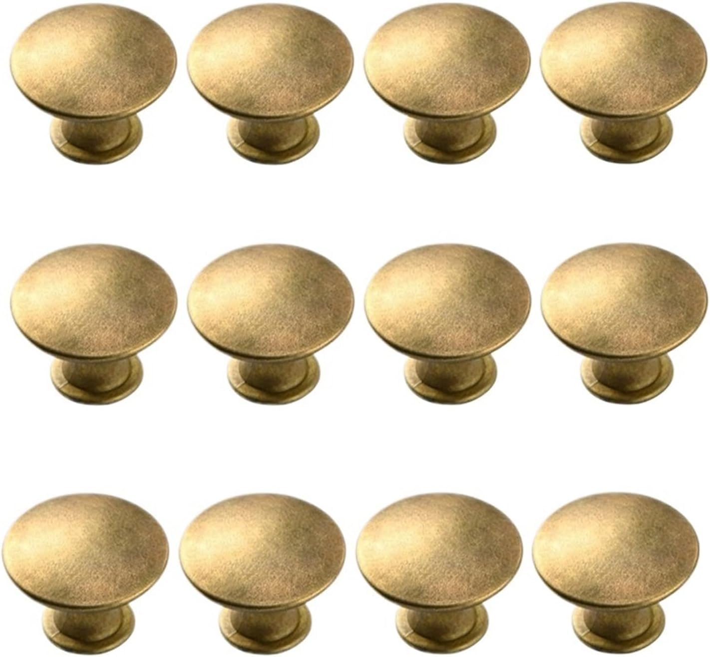 Gkirqvpe Yellow Bronze Cabinet Knobs, Pack Of 12 Single Hole Small Round Cabinet Handles Multicolor For Wardrobes Kitchen(Yellow Bronze)