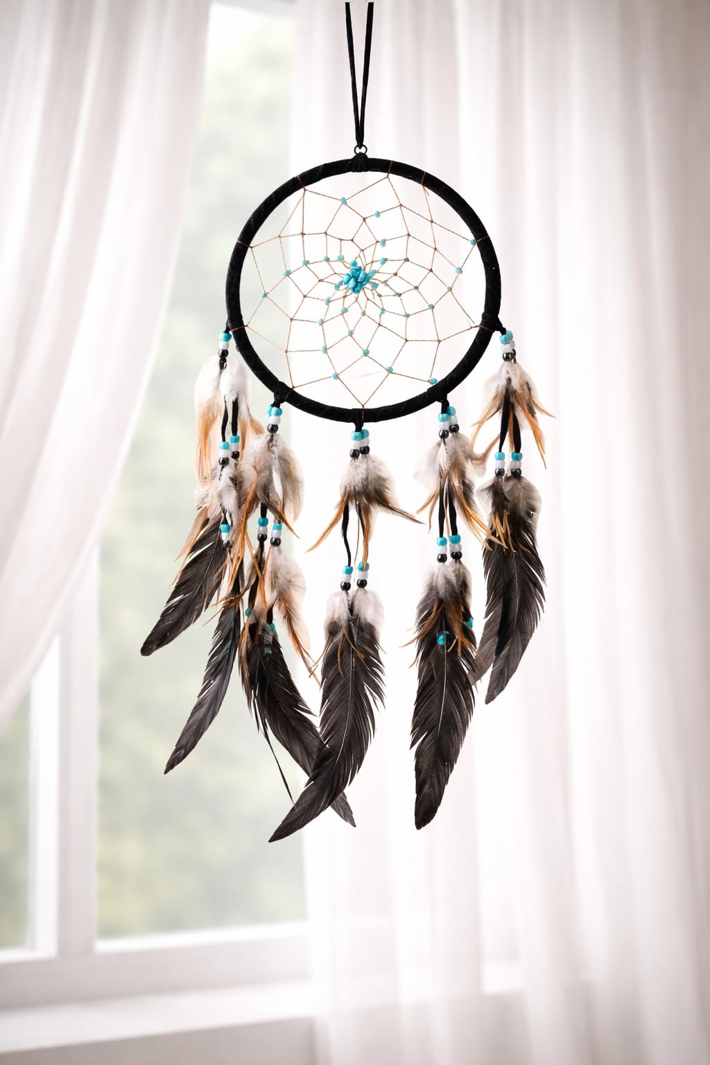 Amazon.com: OMA Black Dream Catcher – Large Black Suede Dream