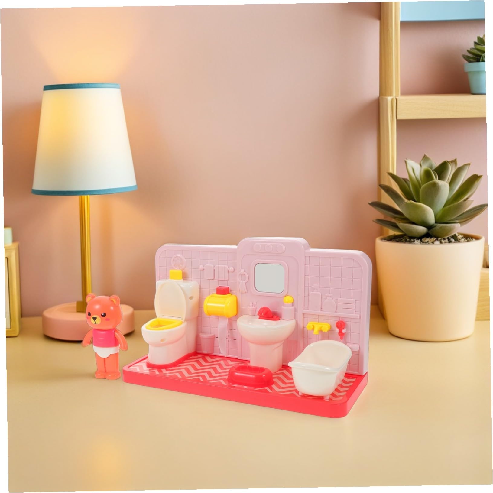 Juguetes para el baño Lindo Juguete de baño de Oso Finger Rellamiento de Juego Juego de Inodoro Educativo