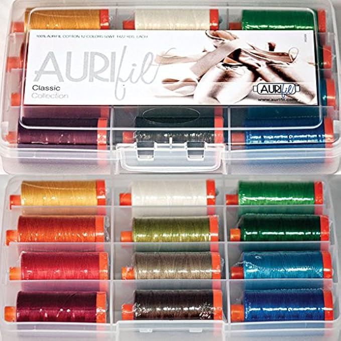 Aurifil Thread Set Classic Collection 50wt Cotton 12 Large (1422 yard) Spools
