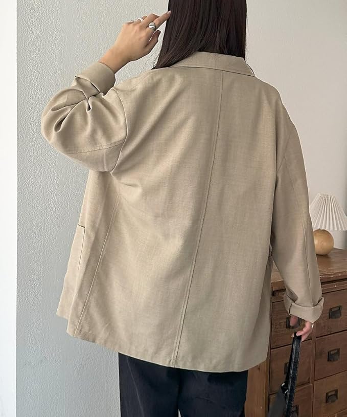 【新品】DISCOAT テックリネンビッグシャツジャケット　タグ付き　ベージュ Discoat ブラウス シャツ 「ユニセックス」テックリネンビッグ