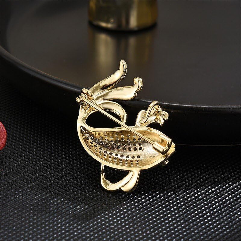 Image of Animal Brooch for Women Girls 18k Gold Plated Animal Brooch Pin Rhinestone Animal Brooch Lapel Pin Jewelry Thanksgiving Day Birthday Wedding Gifts for Mom Wife