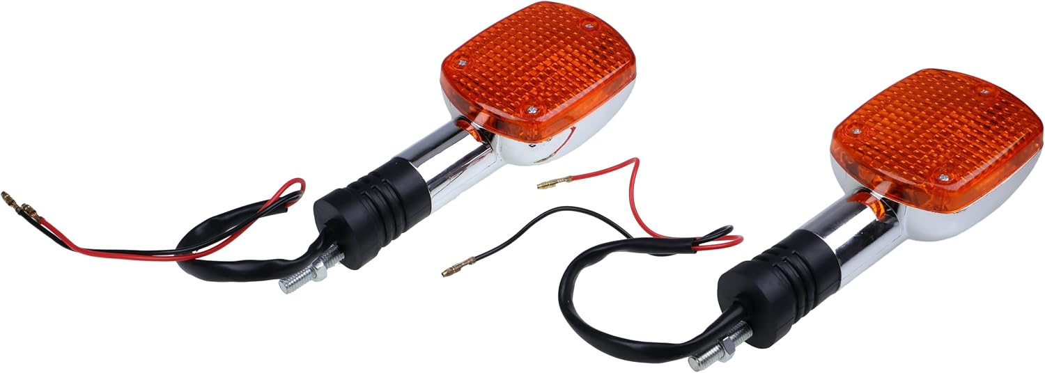 2PCS Front Turn Signal Indicators With Stems 33400-MB1-406 33490-MB1-700 Compatible With Honda V45 V65 Magna VF1100C VF700C VF750C 1982-1986
