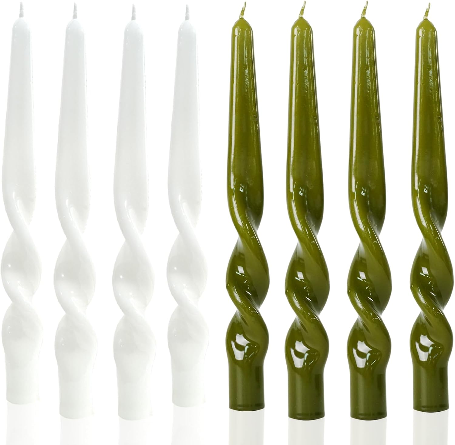 Taper Candles Twisted Candle Conical Stick Candles for Holiday Wedding Party Wax Unscented Dinner Candle Dripless,Birthday Gift Christmas Gift H 10 Inch,8pcs