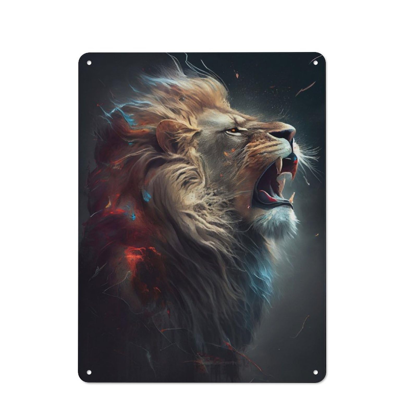 Junmoney Lion Roar Rustic Tin Sign 40X30cm Featuring For Garage Wall, For Vintage Wall Decor Fans, For Home Office And Studio Walls