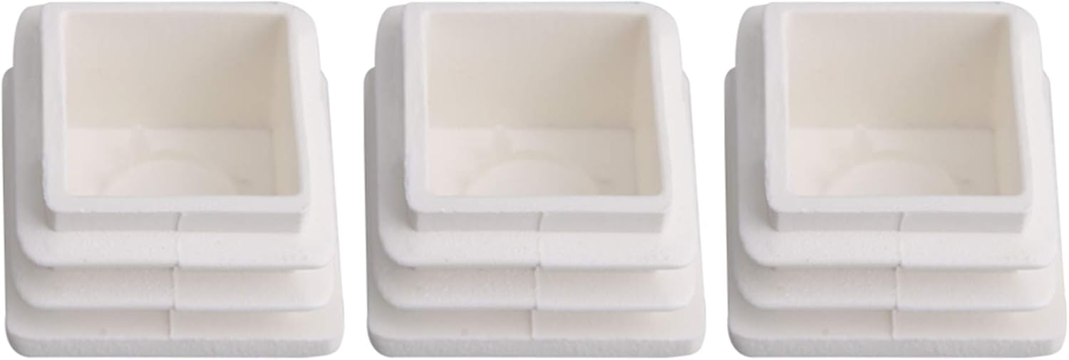 Exclusive Discount 50% Price BQLZR 20x20MM White Square Tubing Plastic Hole Plug End Caps Cover Tube Table Glide Insert Finishing Plug Pack of 20