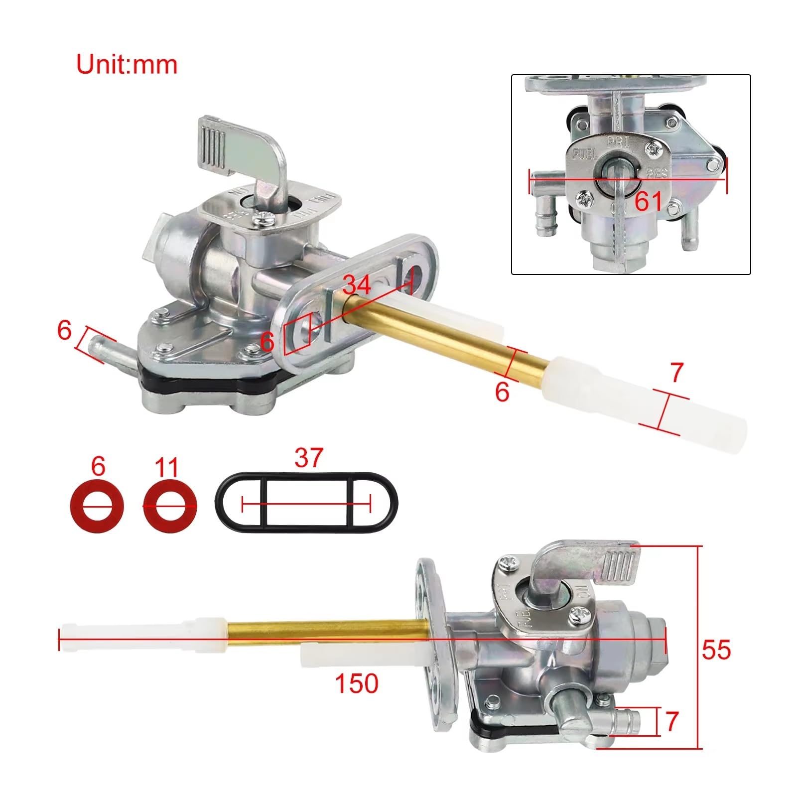 Gasolina Grifo Para Suzuki LTZ 250 400 80 LT80 LTF300F Quadsport Tanque Swith Válvula Combustible Conjunto Interruptor Llave Purga