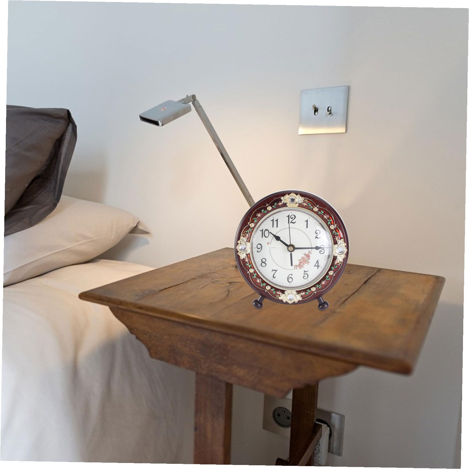 Amazon.com: SUPVOX Wood Desk Clock Ornament for Nightstands, Mute