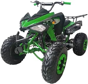 HHH 200cc Sports ATV with LED Headlights 200cc ATV Automatic Transmission with Reverse, Big 23"/22" Tires (Green)