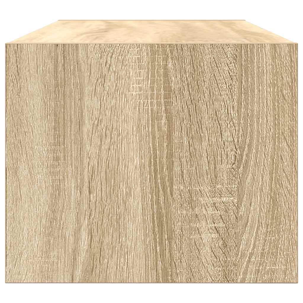 2er Set TV-Wandschränke Sonoma-Eiche 80cm - Schwebendes TV Board Lowboard hängend aus Holzwerkstoff - Modernes Media Möbel Wandboard für Wohnzimmer & Schlafzimmer - 80x31x25,5 cm