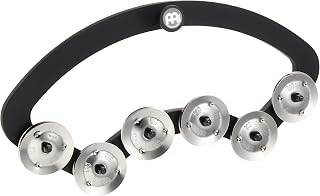 Meinl Percussion BBTA2-BK Backbeat Tambourine for 13-14 Inch Drums, Stainless Steel Jingles
