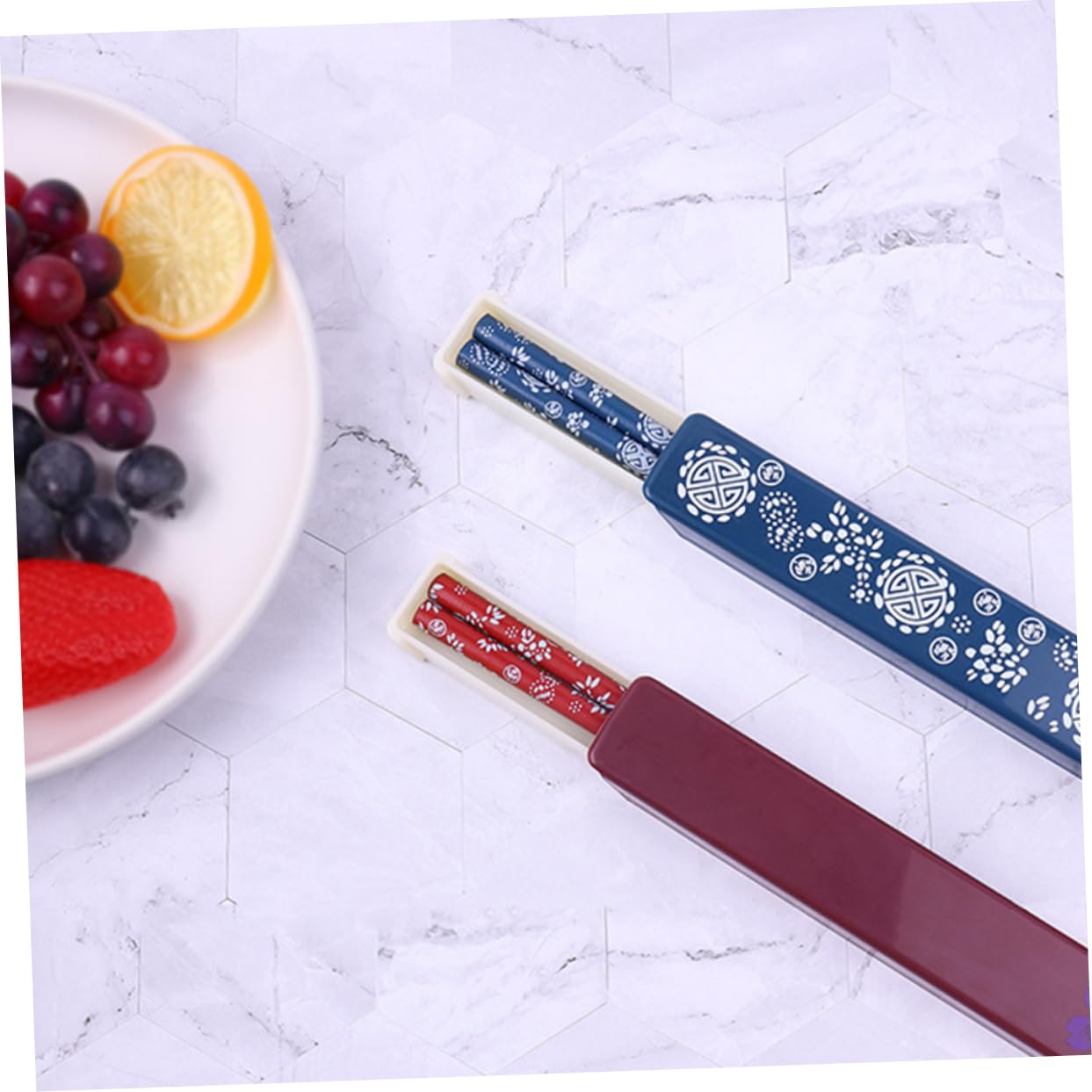 Baguettes avec Boîtes de Rangement Japonaises Pliables, 2 Sets