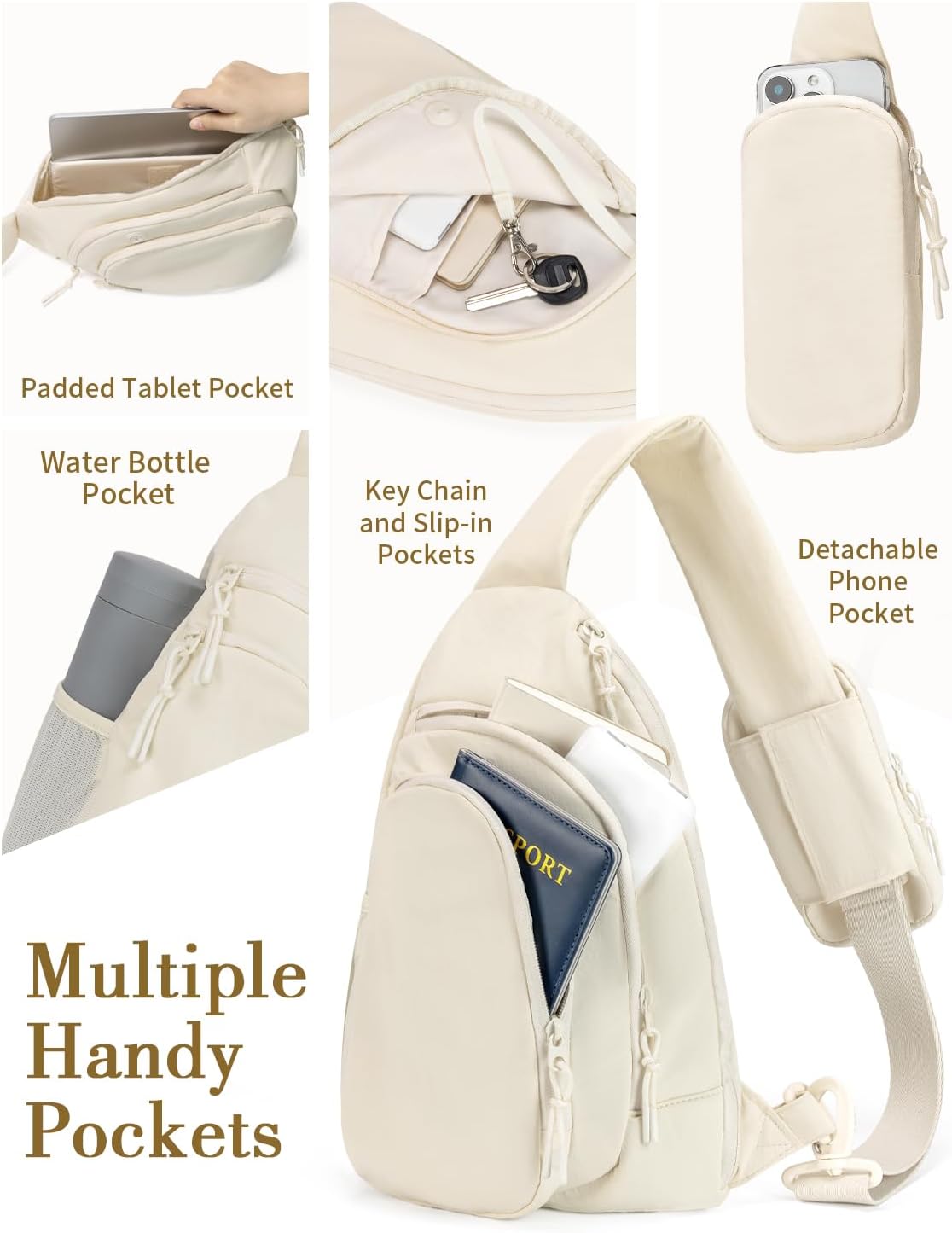 Sling Bag Nylon Crossbody Bags for Women with Anti-theft RFID Blocking Pocket Cross Body Purse Adjustable Shoulder Strap - Image 5