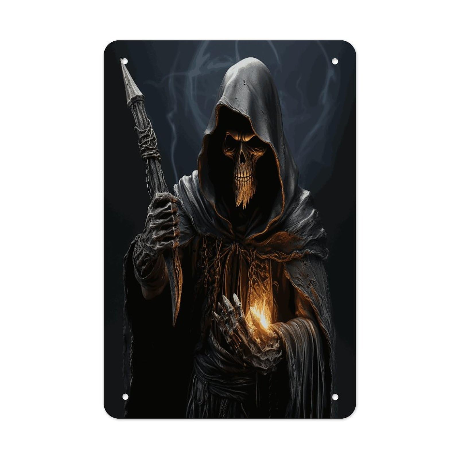 Btcowzrv Style Grim-Reaper Metal Tin Sign Wall Decor Hanging Plaque