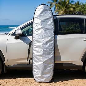 Capa Prancha de Surf Longboard Refletiva Térmica [Escolha: 9'3 ou 9'7] - Bag Impermeável Zíper Anticorrosivo e Alça Acolchoada - Nylon Reforçado Heavy Duty