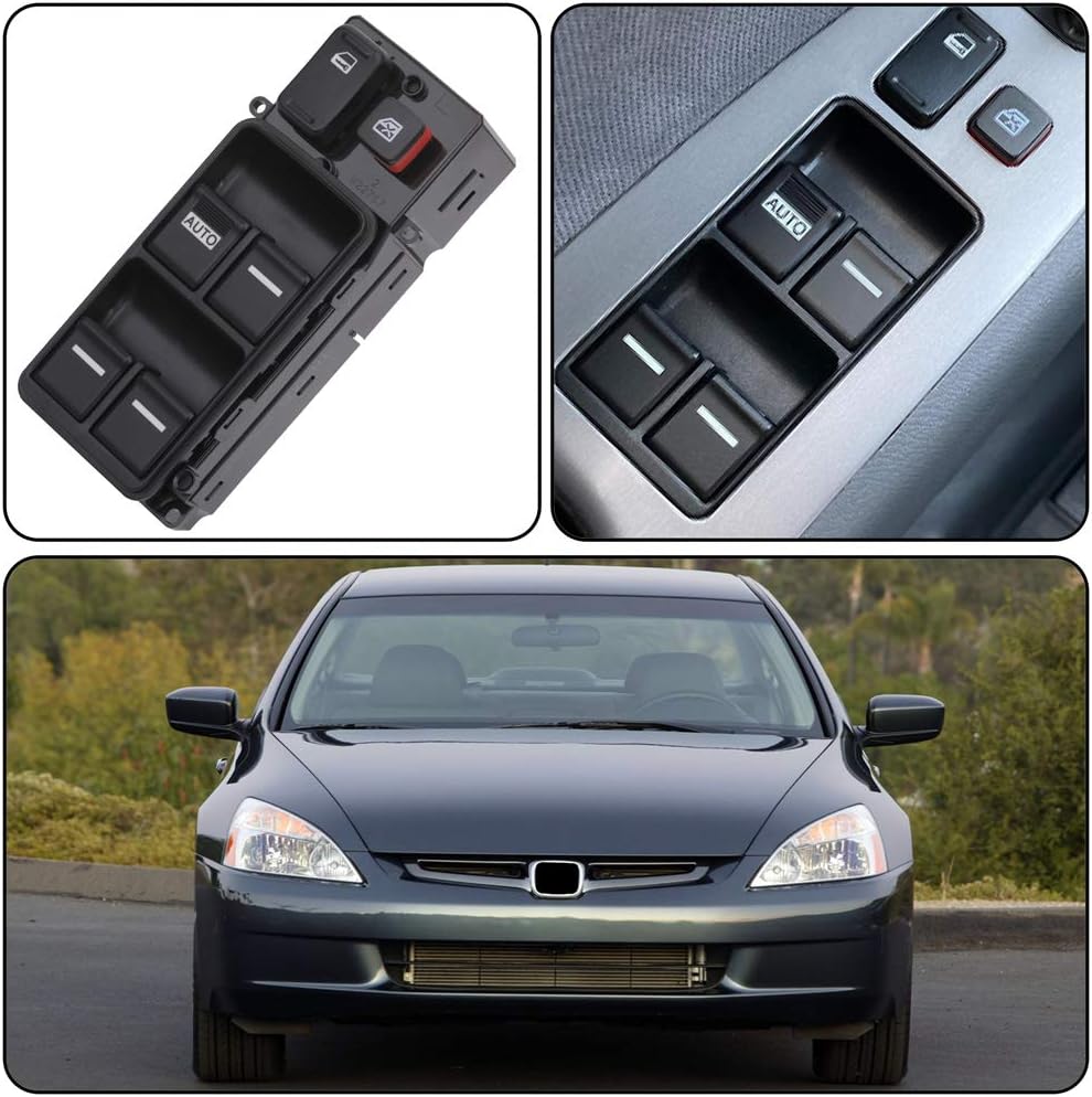 Master Power Window Switch Front Left Driver Side, Compatible with Honda Accord CM5 CM6 Sedan 2003 2004 2005 2006 2007, Replaces 35750-SDA-H12