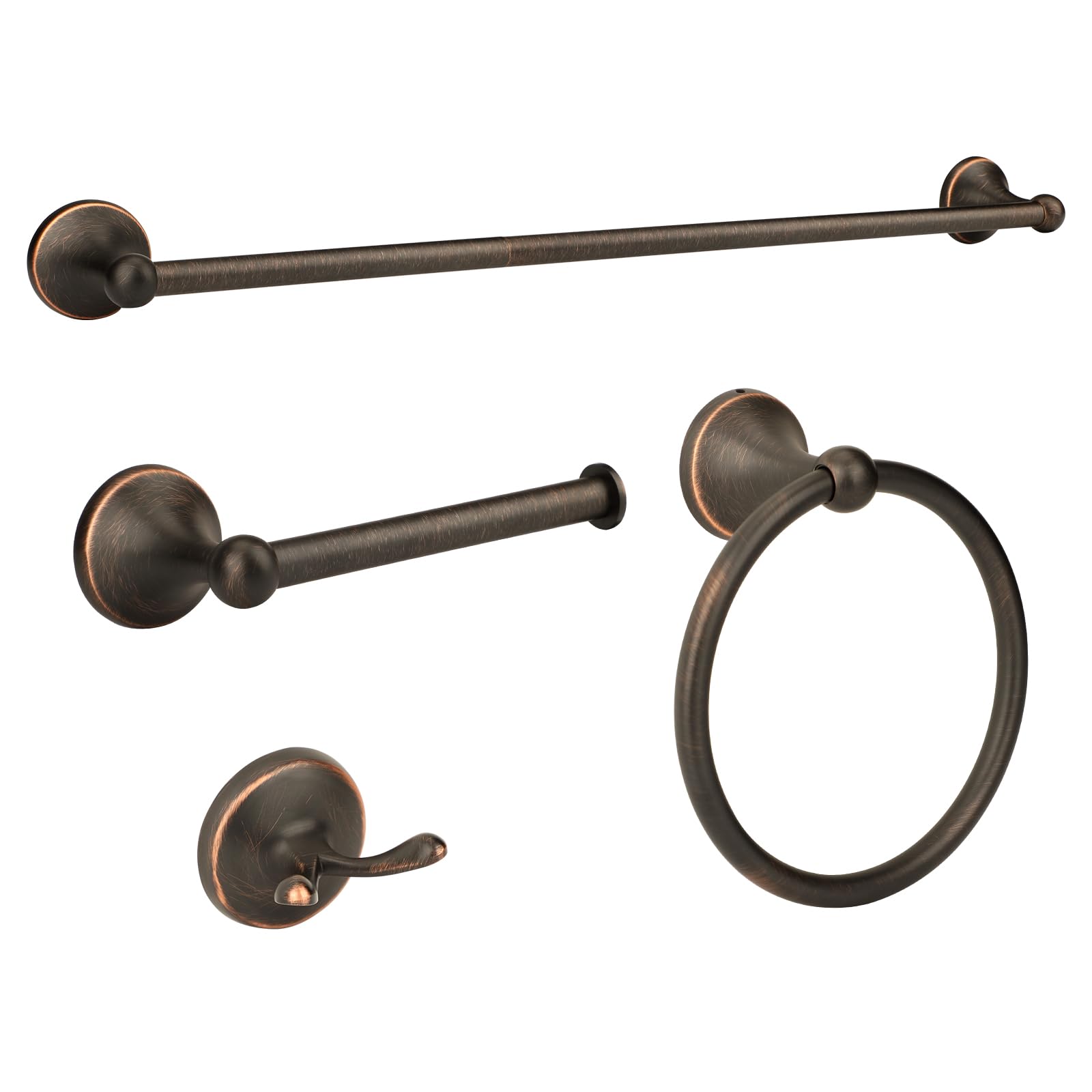 Ntipox 4 Piece Antique Bathroom Hardware Accessories Set Oil Rubbed Bronze,24 Inch Towel Bar Set,Towel Rack Set,Bathroom Towel Holder Set