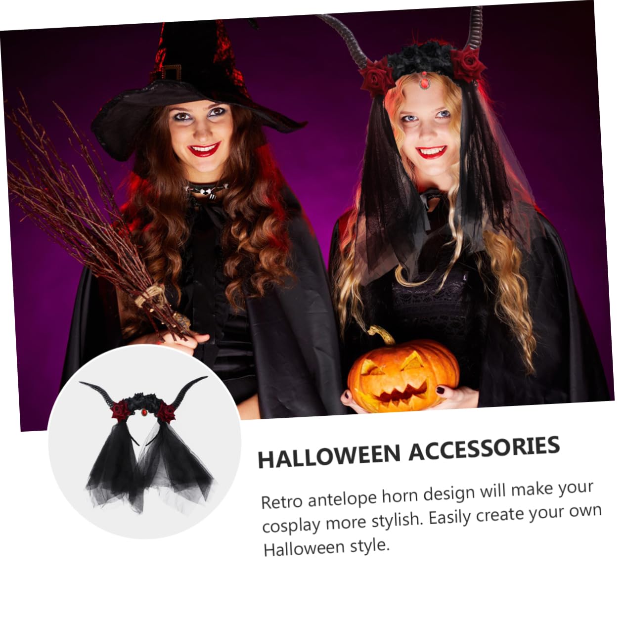 SHERCHPRY 1pezzi Copriccioci Eleganti per Feste Fermagli Creativi per Capelli Accessori per Capelli di Halloween Cercchietti alla Moda Decorazioni