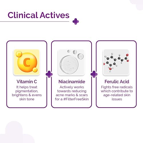 Miniatura 8 de The Derma Co Suero facial con 10% vitamina C  Ayuda a restaurar el brillo natural  Aprieta los poros e hidrata la piel seca y opaca  Suero radiante