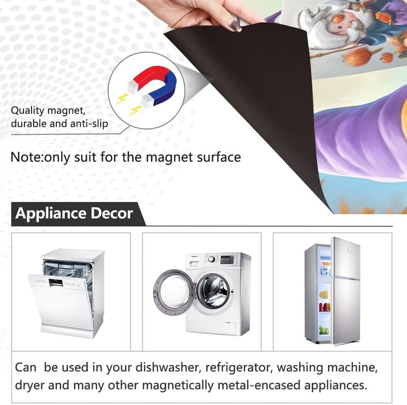 ハロウィン ノーム パープル 食器洗浄機 マグネット カバー 冷蔵庫 ドア カバー シート ホーム キッチン 装飾 66 cm x