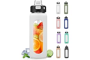 BLUEGO 24 Oz Glass Water Bottle: Stay Hydrated with Style