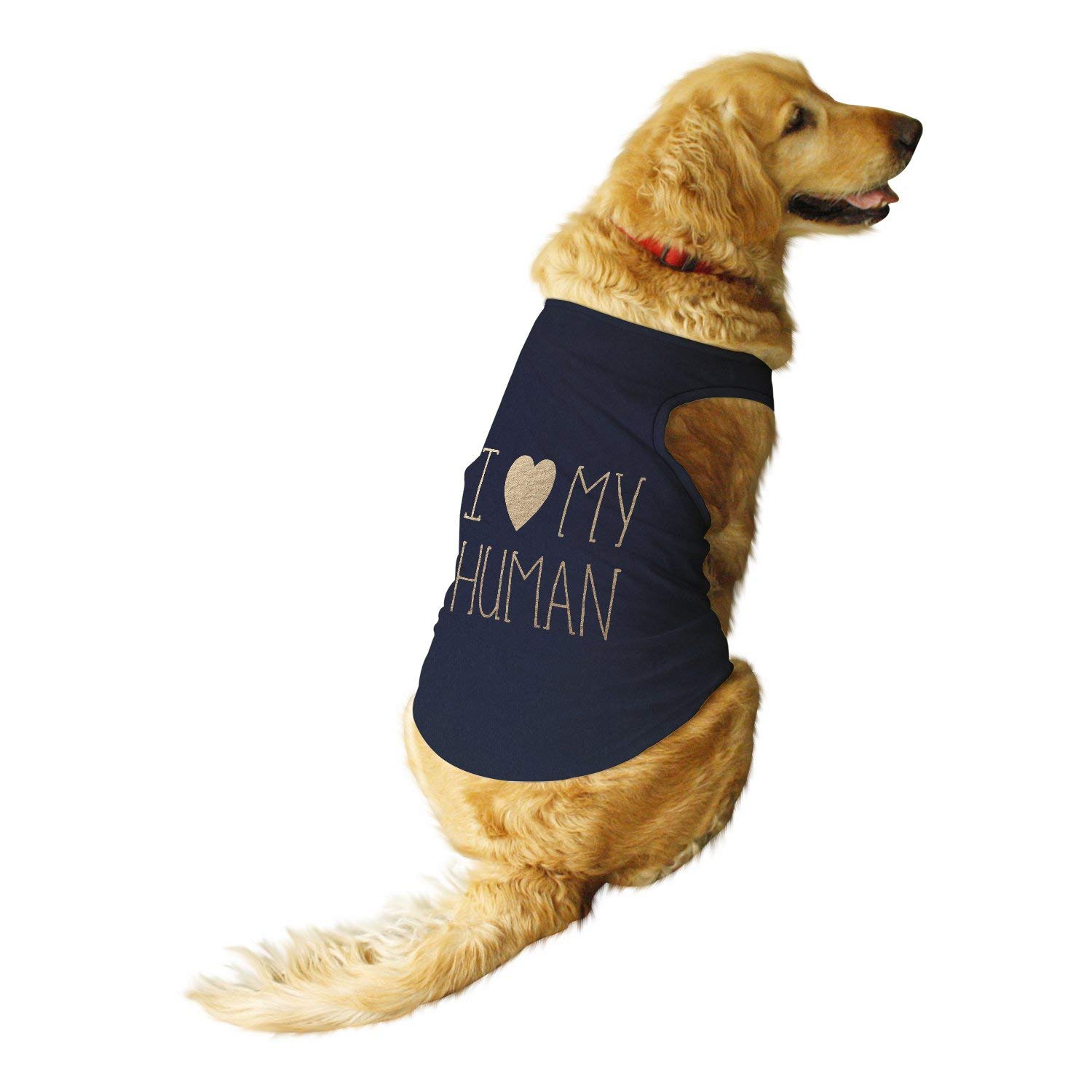 Ruse. Pet I Love My Human Foil Edition Round Neck Sleeveless Vest Tank T-Shirt/Tees for Dog Clothes Summer Apparel./Large (Full Grown Desi/Stray, Doberman etc.) (B07PX3551P) Amazon Price History, Amazon Price Tracker