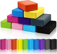 Yilloog 10-Pack EVA Foam Yoga Blocks - Lightweight Non-Slip Bricks for Pilates, Stretching, Meditation & Beginners Yoga Support
