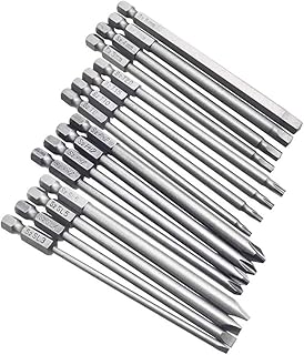 Bestgle 16pcs 1/4" Hex Shank 100mm/4 Inch Long Magnetic Screwdriver Bits Set, Hex Head Allen Wrench, Torx Security, Cross Phillips & Flat Head Slotted Tip Bit