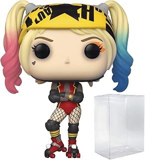 POP Birds of Prey - Harley Quinn Roller Derby Funko Vinyl Figure (Bundled with Compatible Box Protector Case), Multicolored, 3.75 inches