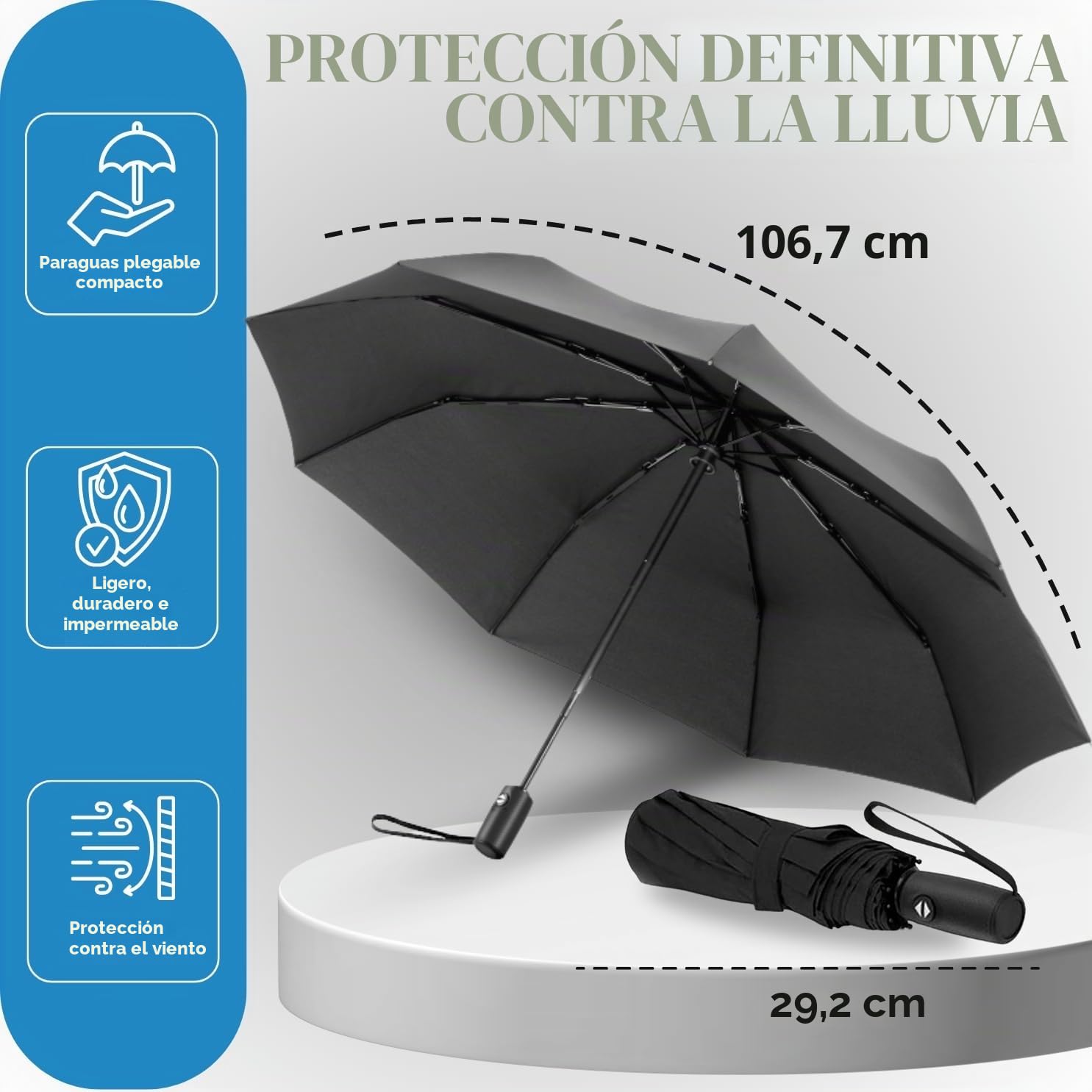 Liberty Imports Paquete de 3 paraguas de lluvia resistentes al viento, compactos, ligeros, automáticos, fuertes y portátiles, para hombres y mujeres (Ed.1)