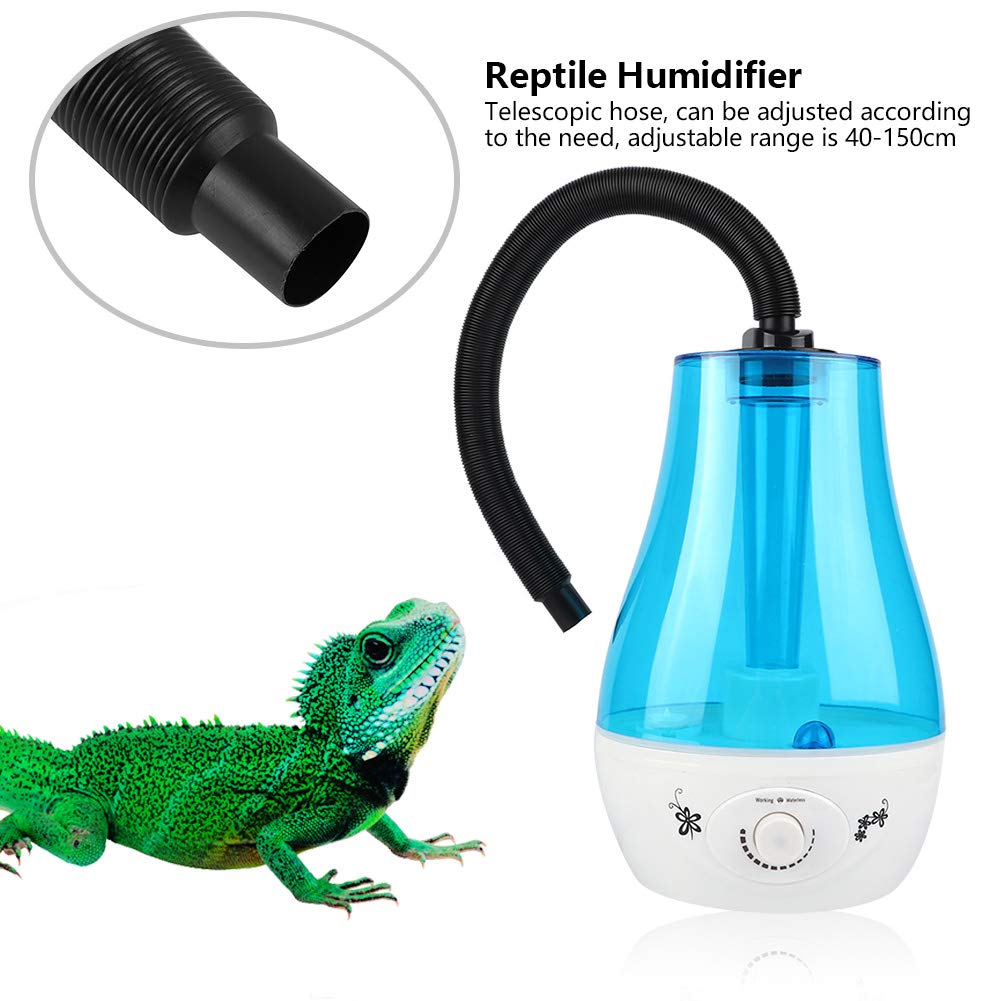 3L Grande Capacité Amphibiens Reptile Humidificateur Reptile Fogger, Ultra Silencieux Reptile Brumisateur Système Mister Terrarium Humidificateur pour Serpent, Lézard, Tortue, Grenouille(Prise UE)