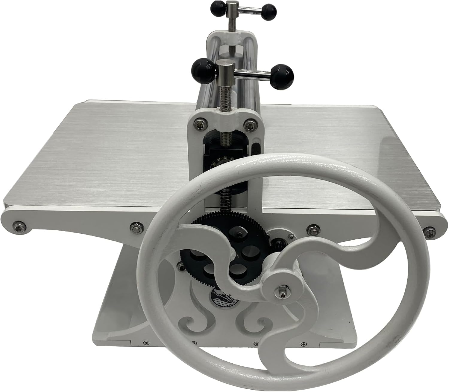 Yokoma Printmaking Machine with Steel Roller Engraving Tool with Bracket Ideal for Woodblock, Copperplate Prints 20.9x31.5" Table Size White