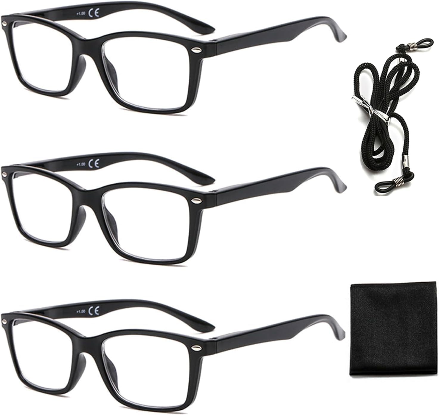 Suertree Lesebrille Feder Scharnier Klassisch Sehhilfe Augenoptik Brille Lesehilfe für Damen Herren BM151