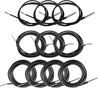 Lot de 10 câbles étanches pour capteur de température DS18b20, 3 x 1 m, 3 x 2 m, 4 x 3 m, câble thermique résistant à la chaleur, convient pour Arduino et Raspberry Pi